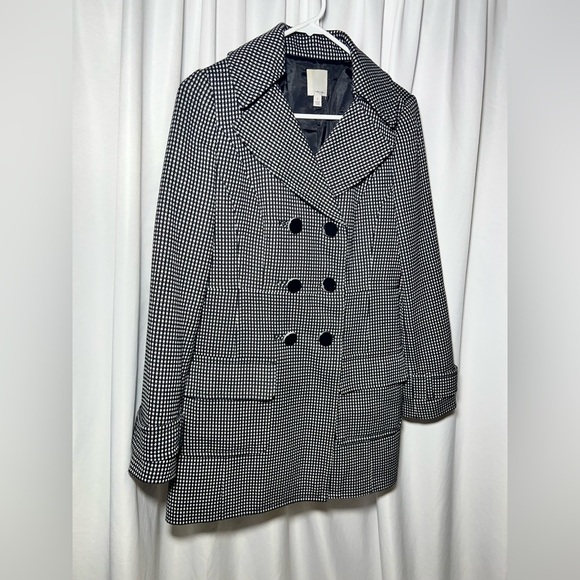 Halogen Blazer style white and black trench jacket | S - Picture 6 of 13